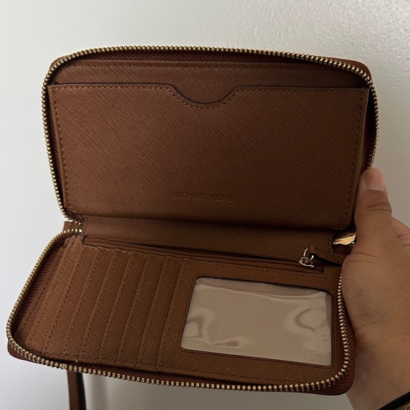 Michael Kors Brown Leather Wallet with Gold Accents - Picture 2 of 3